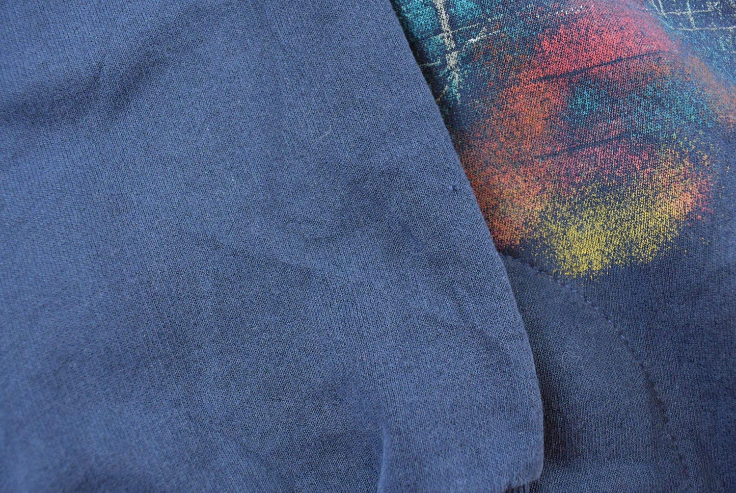 Vintage 1990s Water Wheel Forest All Over Print Quarter Button Sweater Men's XL
