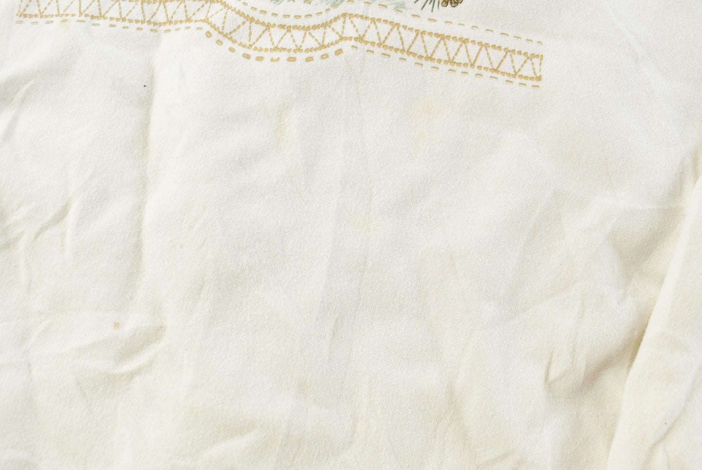 Vintage 1990s Top Stitch Morning Sun Horses Embroidered Collared Sweatshirt Men's L