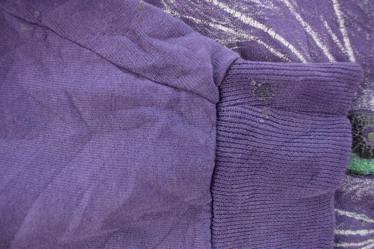 Vintage 1990s Morning Sun Cute Cat Embroidered Crewneck Sweatshirt Women's M