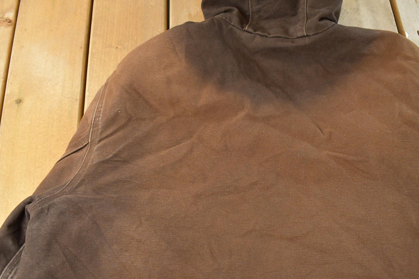 Vintage 2000s Carhartt Distressed Brown Canvas Hooded Jacket Men's 2XL