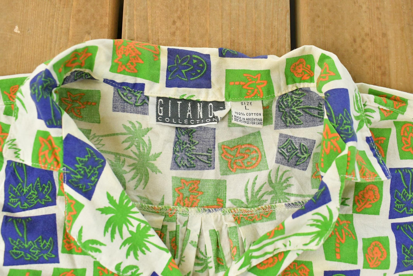 Vintage 1990s Gitano Tropical Beach Hawaiian Button Up Shirt Women's Large