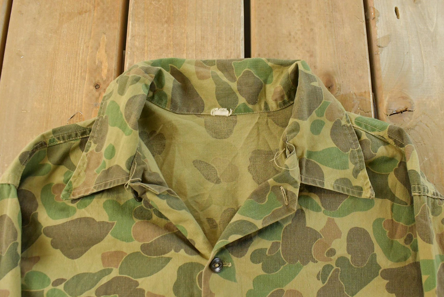 Vintage 1970s Duck Camo Button Up Shirt Men's Large