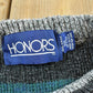 Vintage 1990s Honors Striped Acrylic Knit Crewneck Sweater Mens XL