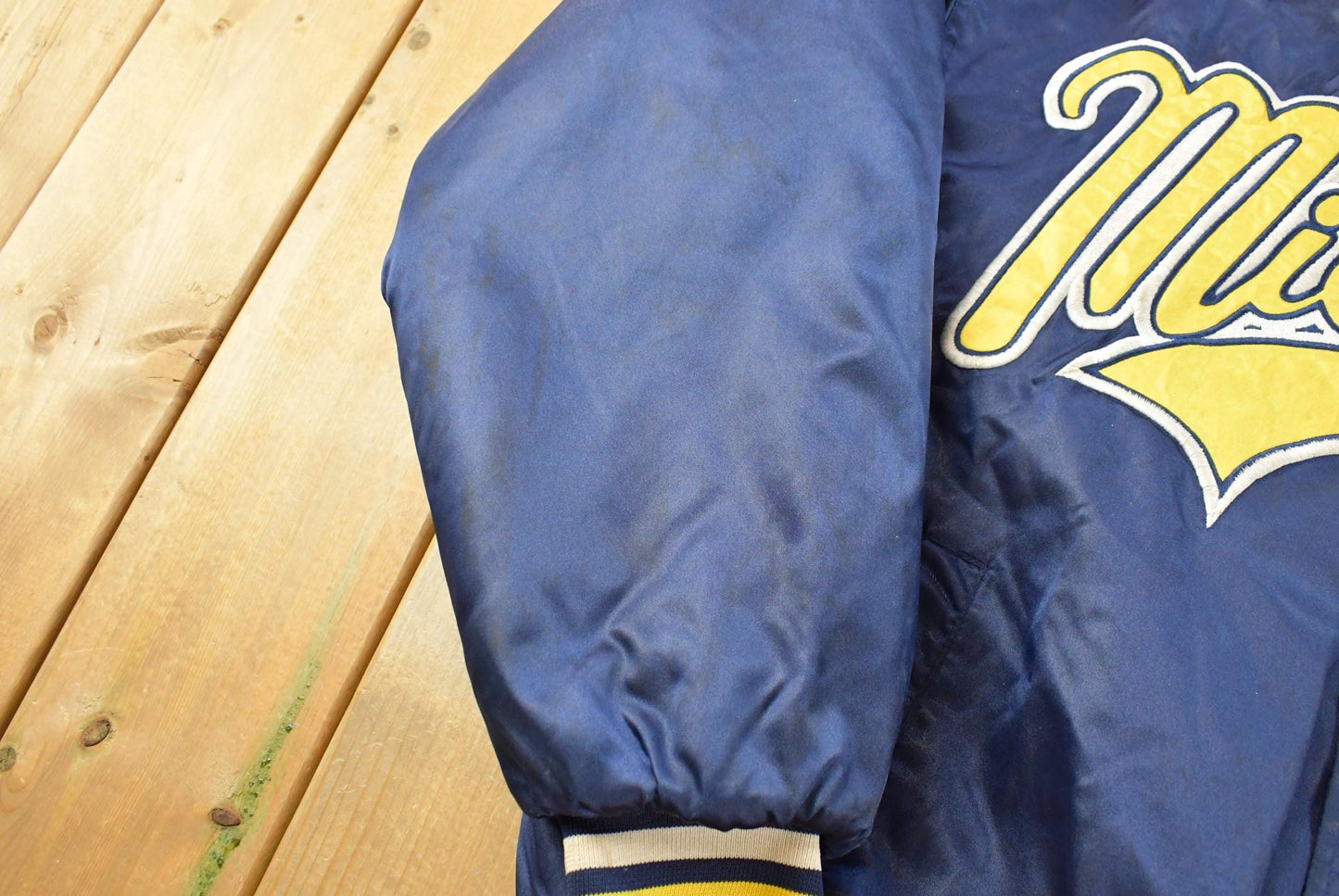 Vintage 2000s University of Michigan Wolverines Nylon Satin Bomber Jacket Men's XL