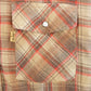 Vintage 1970s Levi's Western Plaid Pearl Snap Flannel Button Up Shirt Men's L
