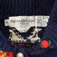 Vintage 1990s Eagles Eye 100% Wool American Flag Granny Square Patchwork Hand Knit Cardigan Sweater Women's M