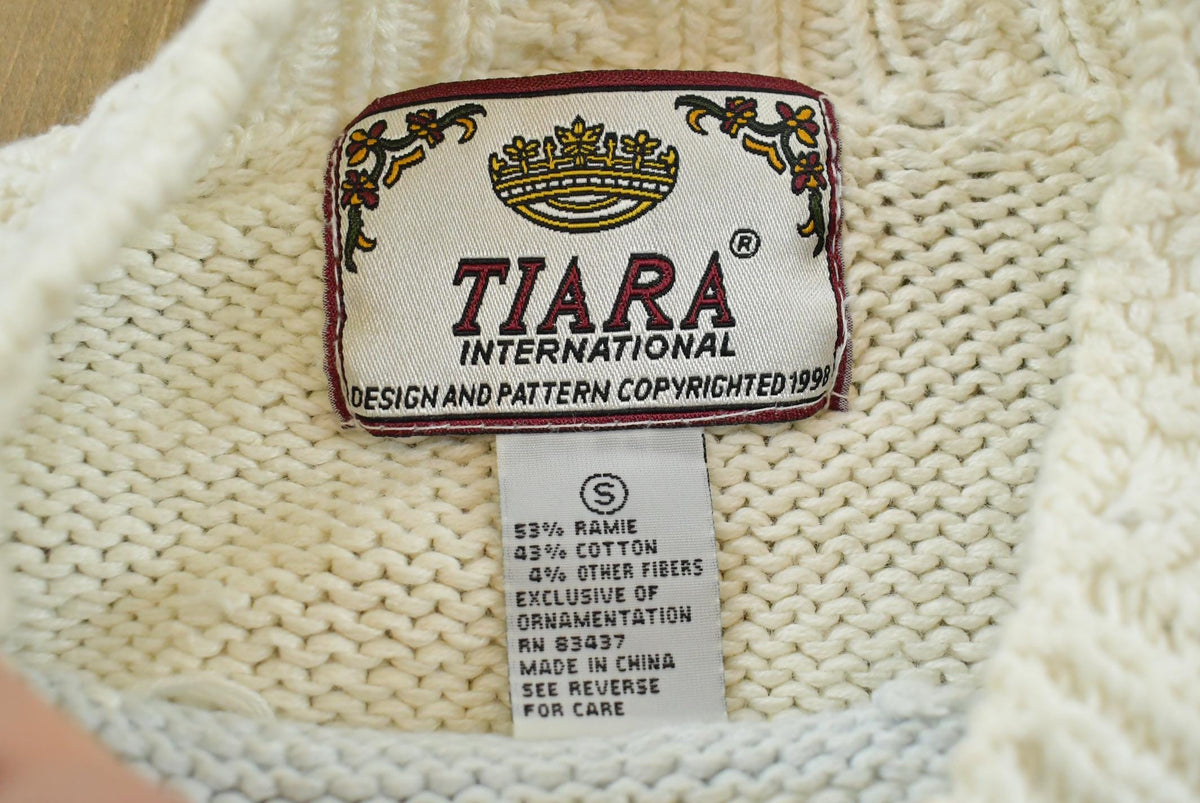 Vintage 1998 Tiara International Christmas Santa Claus Knit Sweater Women's M