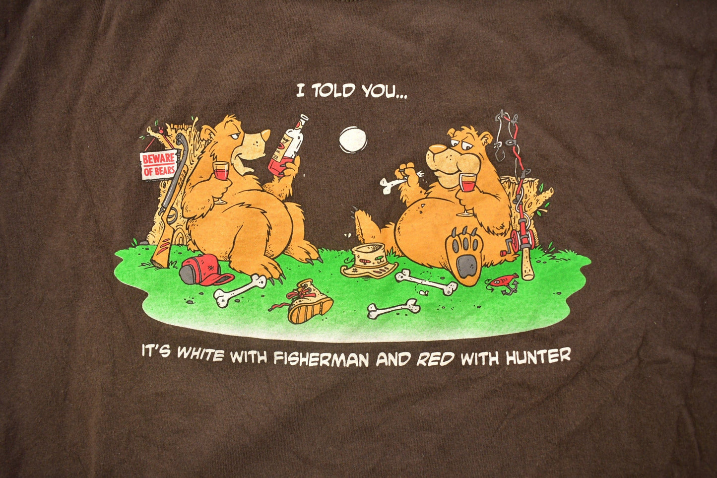 Vintage 1990s Funny Cartoon Bears Graphic T Shirt Men's XL