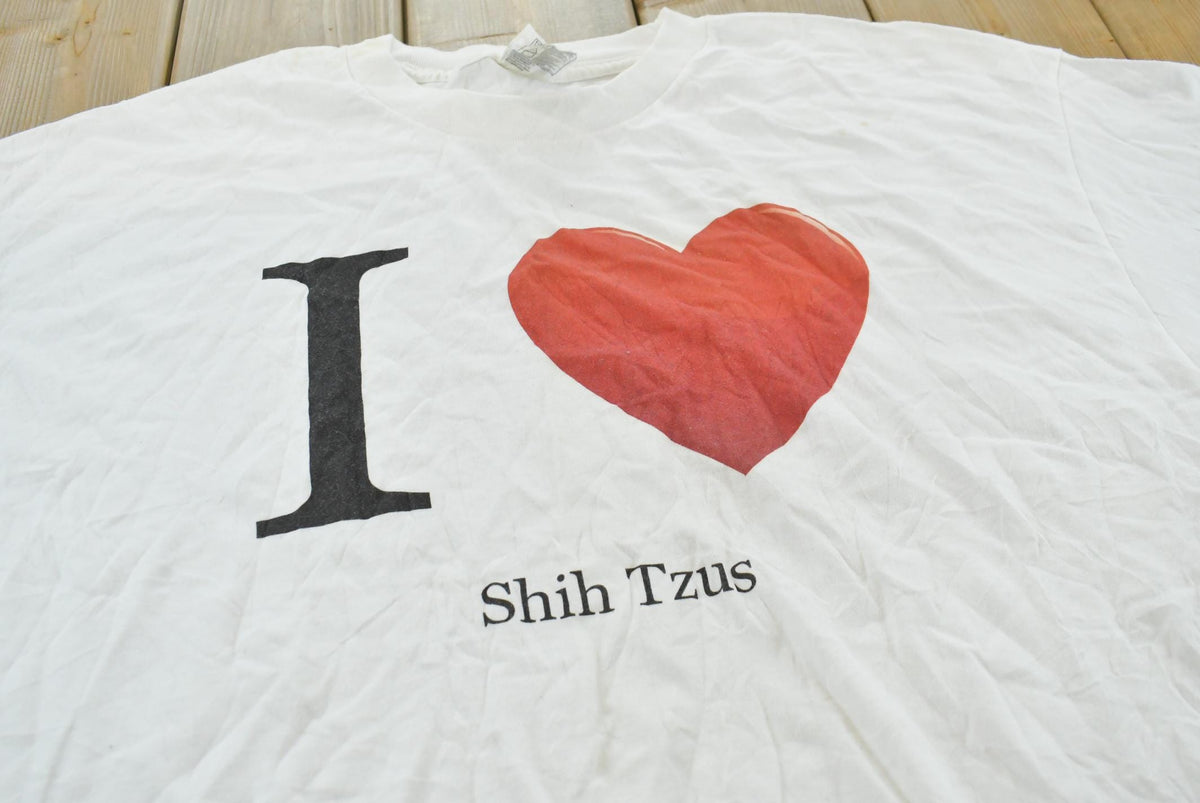 Vintage 1990s I Love Shih Tzus Dog Graphic T-Shirt Men's 2XL
