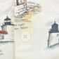 Vintage 1990s Art Unlimited Lighthouse All Over Print Cardigan Sweater Men's L