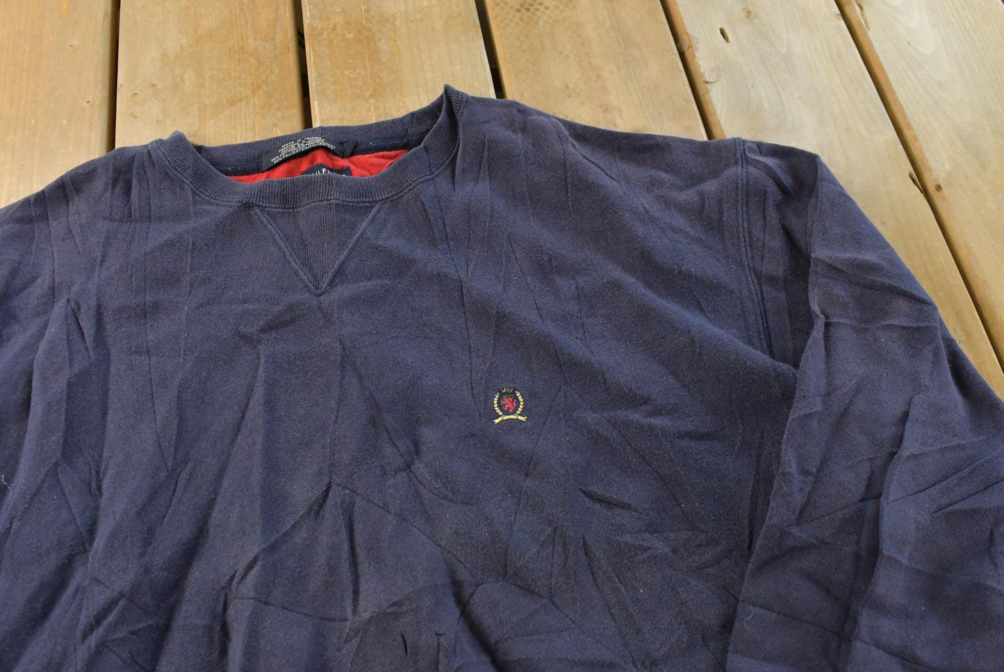 Vintage 1990s Tommy Hilfiger Blue Mini Logo Sweater