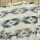 Vintage 1990s Abstract Knit Crewneck Sweater Men's M