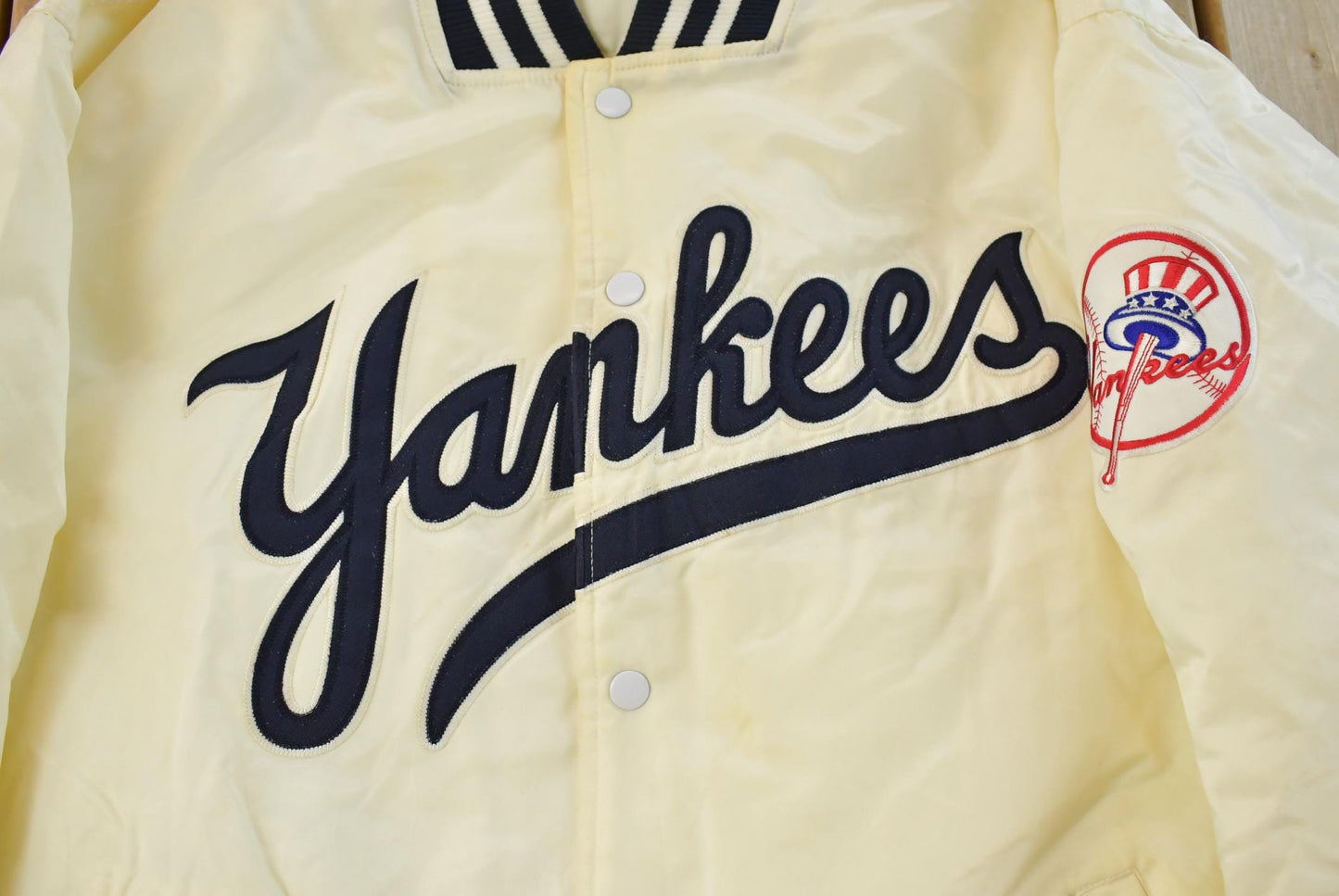 Vintage 1990s New York Yankees MLB Satin Bomber Jacket Men's XL