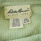 Vintage 1990s Eddie Bauer Light Green Cotton Knit Crewneck Sweater Men's XL Boxy