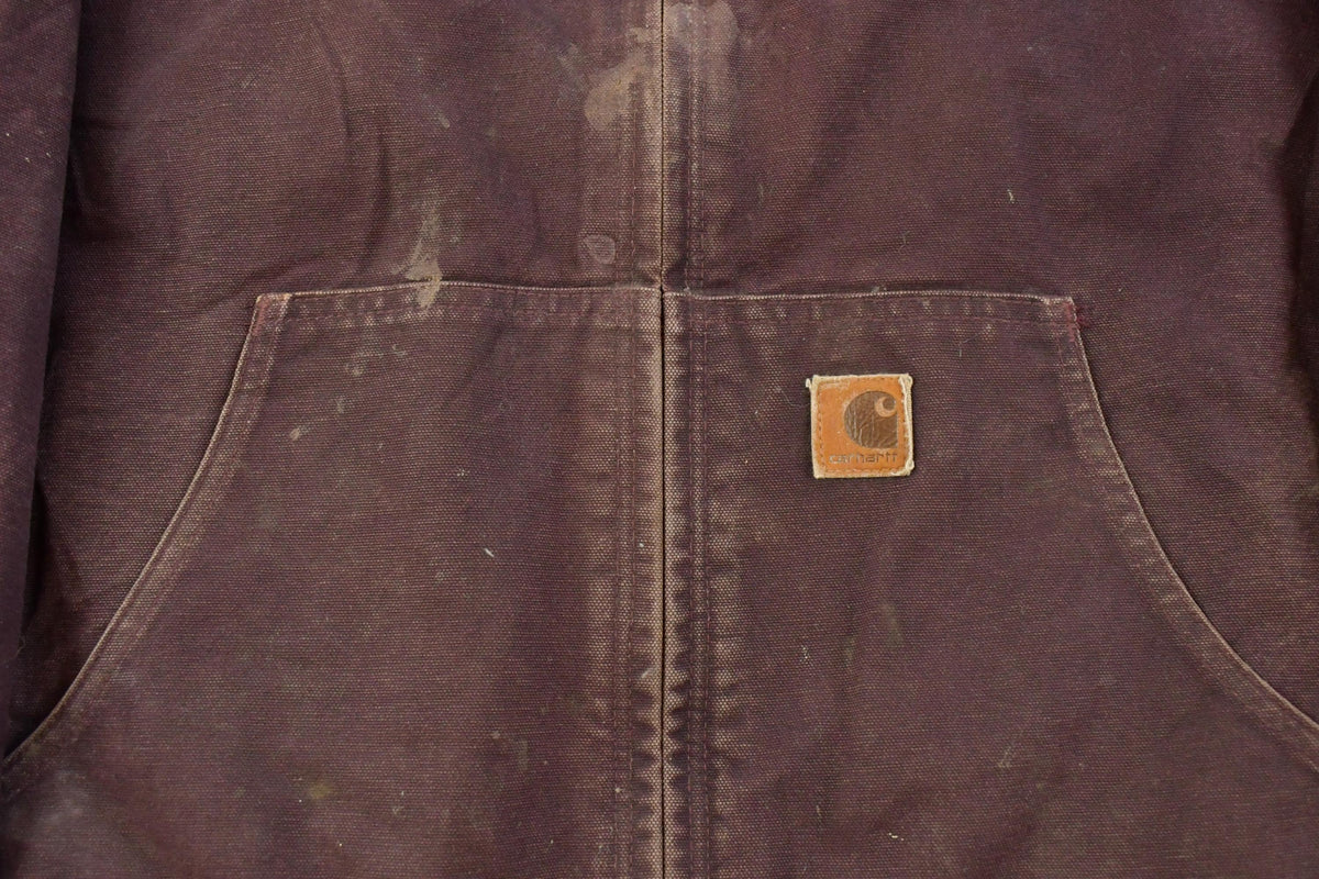 Vintage 2000s Carhartt Plum Canvas Hooded Jacket Men's L
