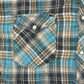 Vintage 1990s Wrangler Wrancher Plaid Flannel Pearl Snap Button Up Shirt Men's XL
