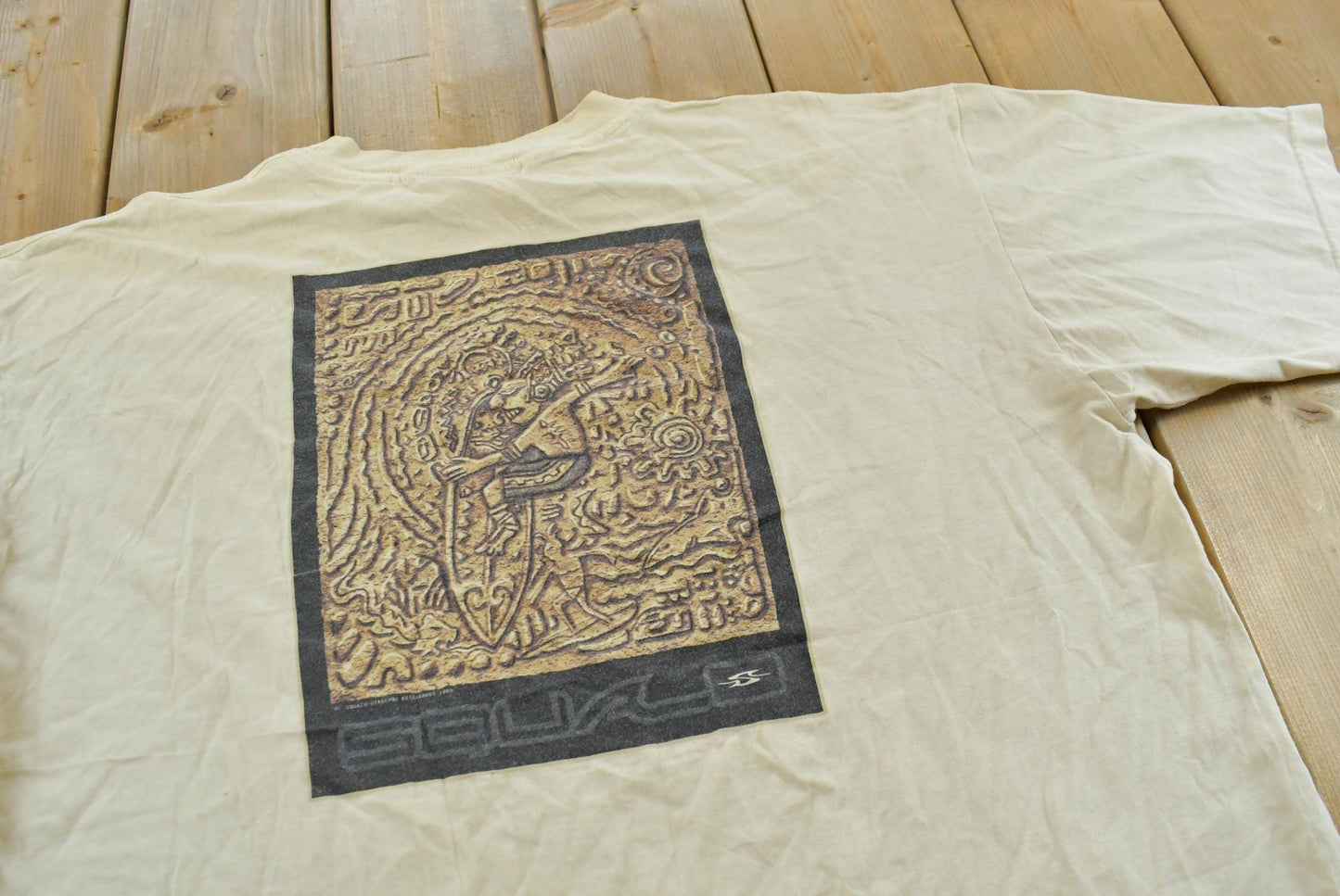 Vintage 2000 Squalo Mayan Art Surfing T-Shirt Men's XL
