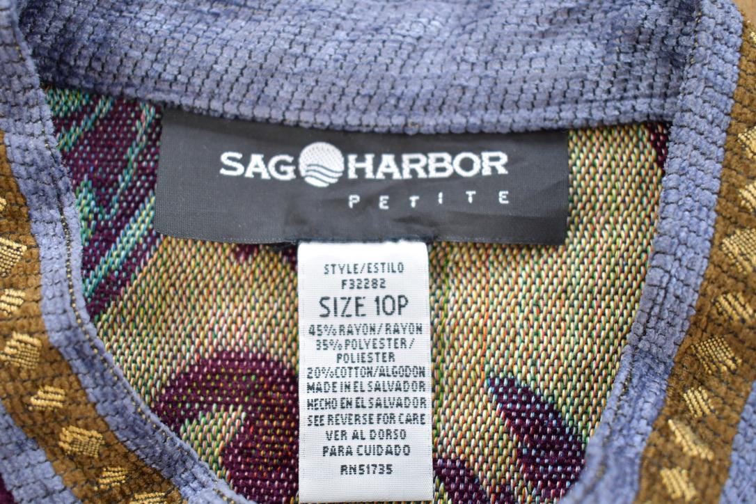 Vintage 1990s Sag Harbor Floral Tapestry Button Up Women's Small