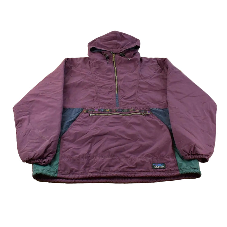 Vintage 1990s L.L. Bean Quarter Zip Anorak Pullover Windbreaker Jacket Men's Large
