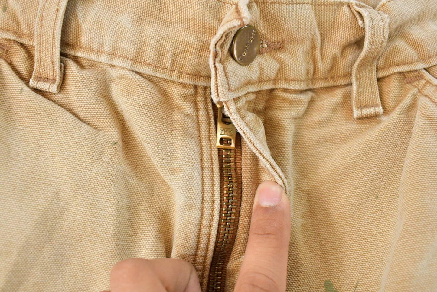 Vintage 1990s Distressed Carhartt Lined Canvas Work Pants Men's 28 x 28