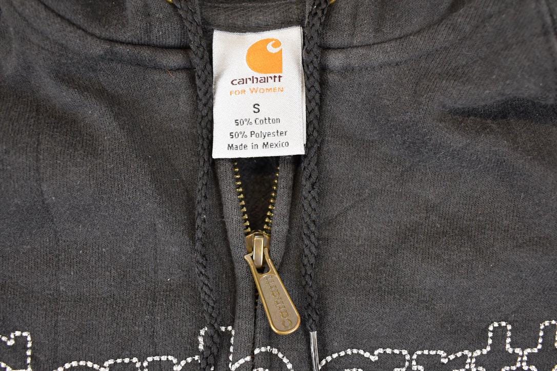 Vintage Y2K Distressed Carhartt Full Zip Hoodie Sweatshirt Womens S
