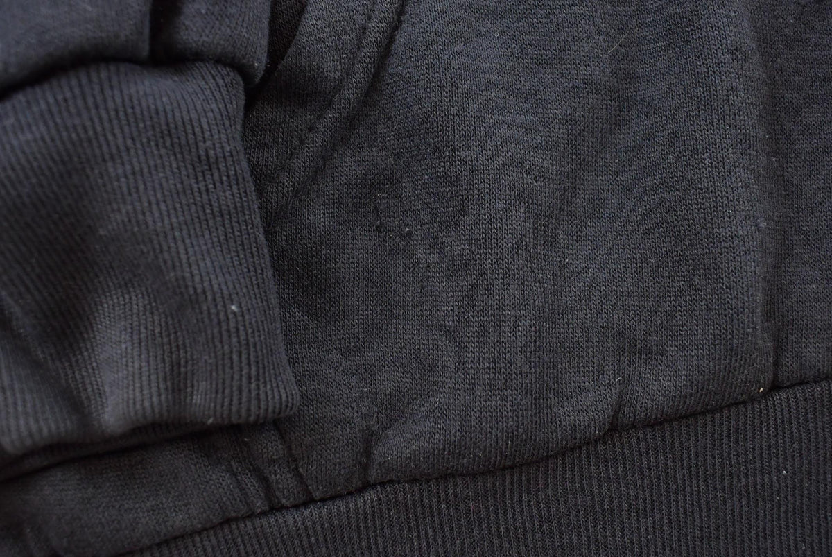 Vintage 1980s McGregor Black Thermal Lined Full Zip Up Raglan Hoodie Sweatshirt Men's L