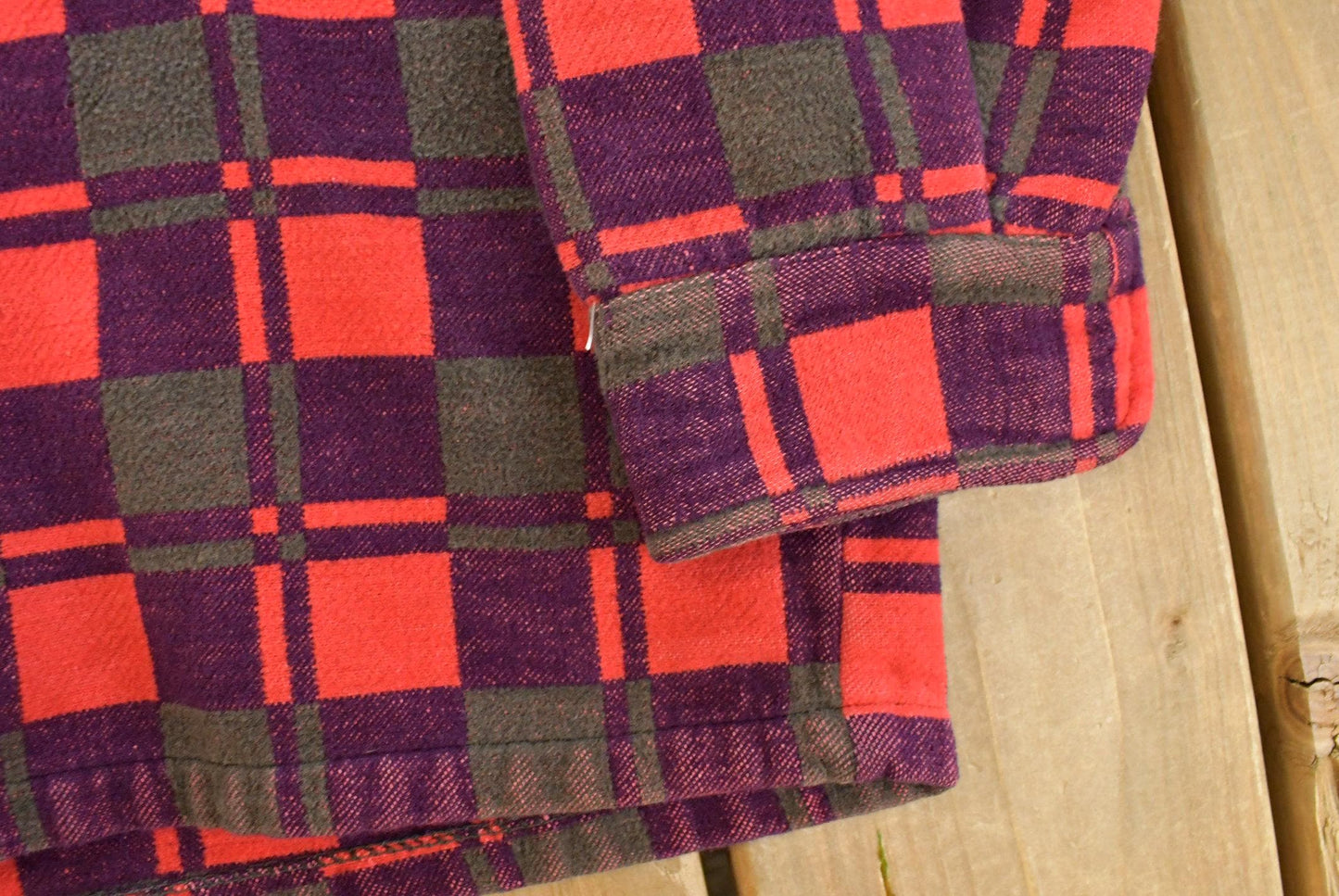 Vintage 1960s Champion Button Up Plaid Flannel Trucker Shirt Men's Small