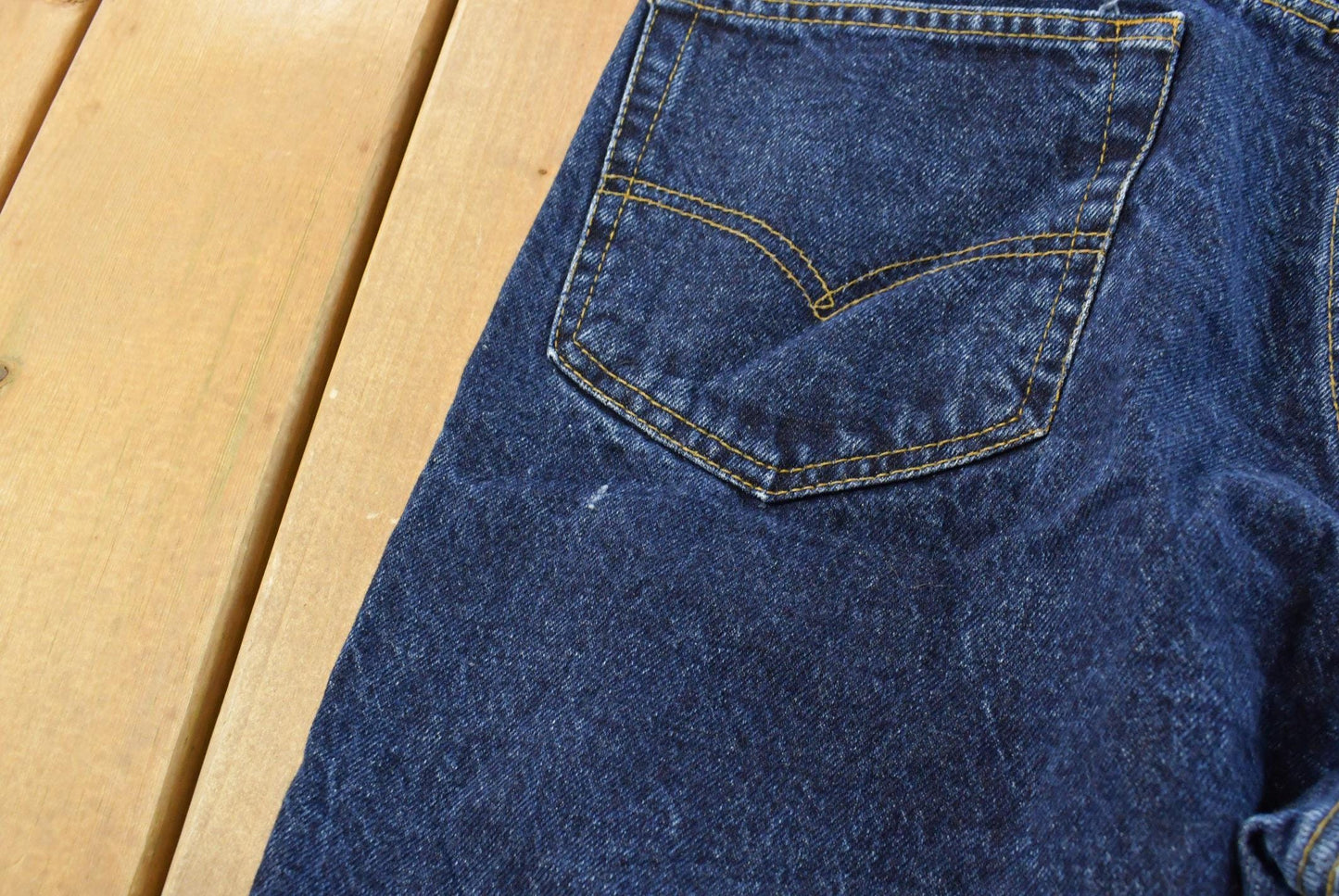 Vintage 1990s Levi's Two Horse Leather Tab Denim Dark Blue Jeans Men's 34 x 28