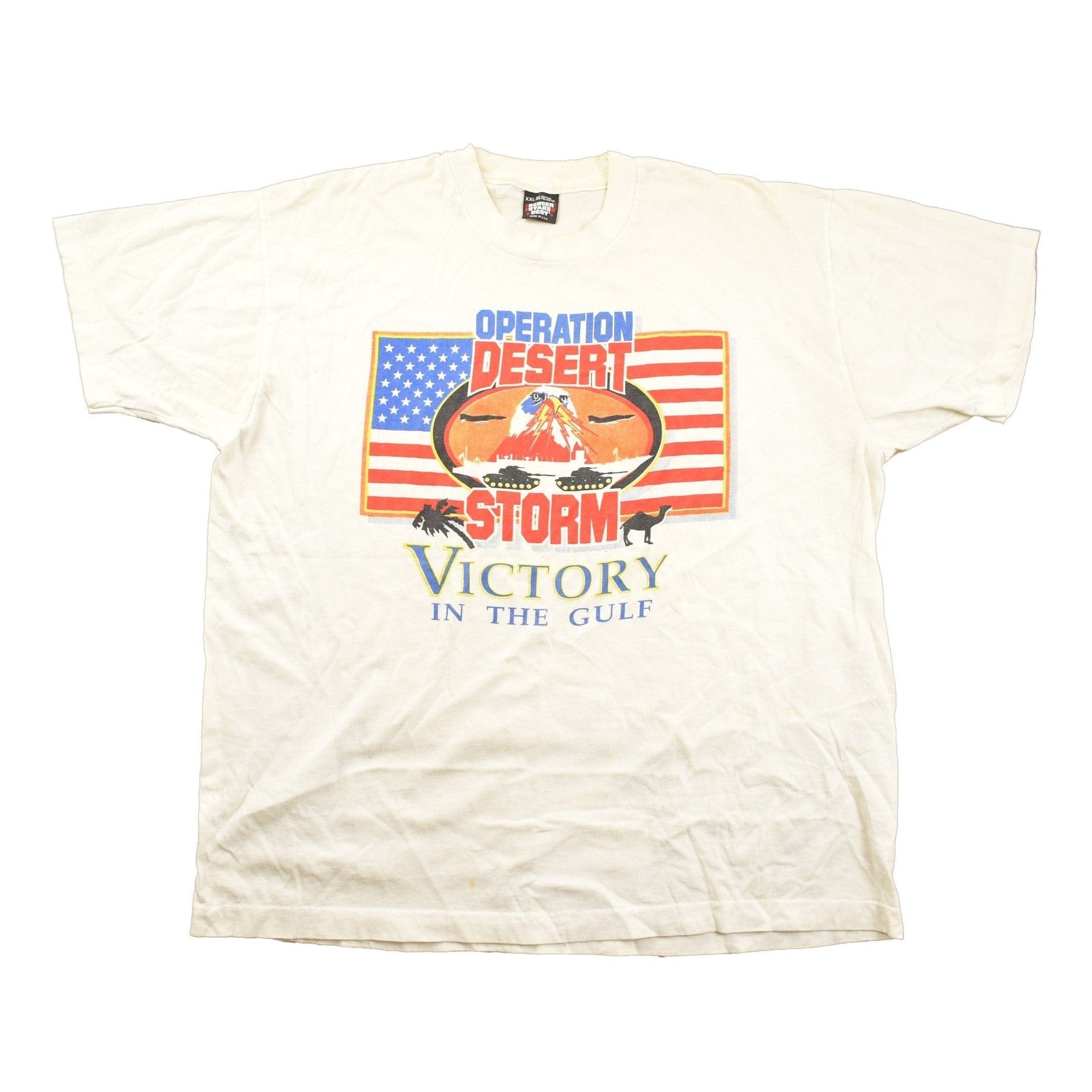 Vintage 1990s Operation Desert Storm Military Graphic T Shirt Men's XL