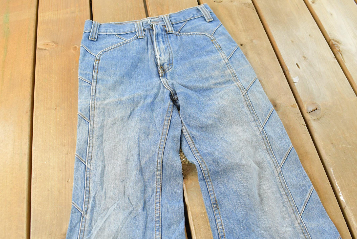 Vintage 1970s Bell Bottom Baggy Denim Jeans Men's 33 x 30