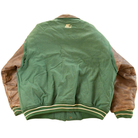 Vintage 1990s Green Bay Packers NFL Wool Leather Varsity Jacket Men's Large