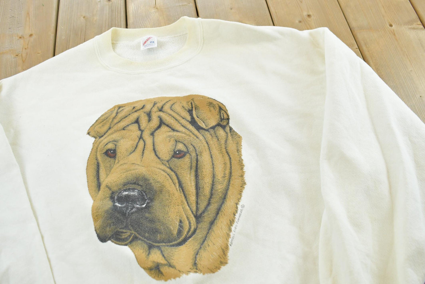 Vintage 1990s Shar Pei Dog Crewneck Sweatshirt Men's 2XL