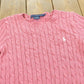 Vintage 1990s Ralph Lauren Sport Cable Knit Cotton T-Shirt Women's S