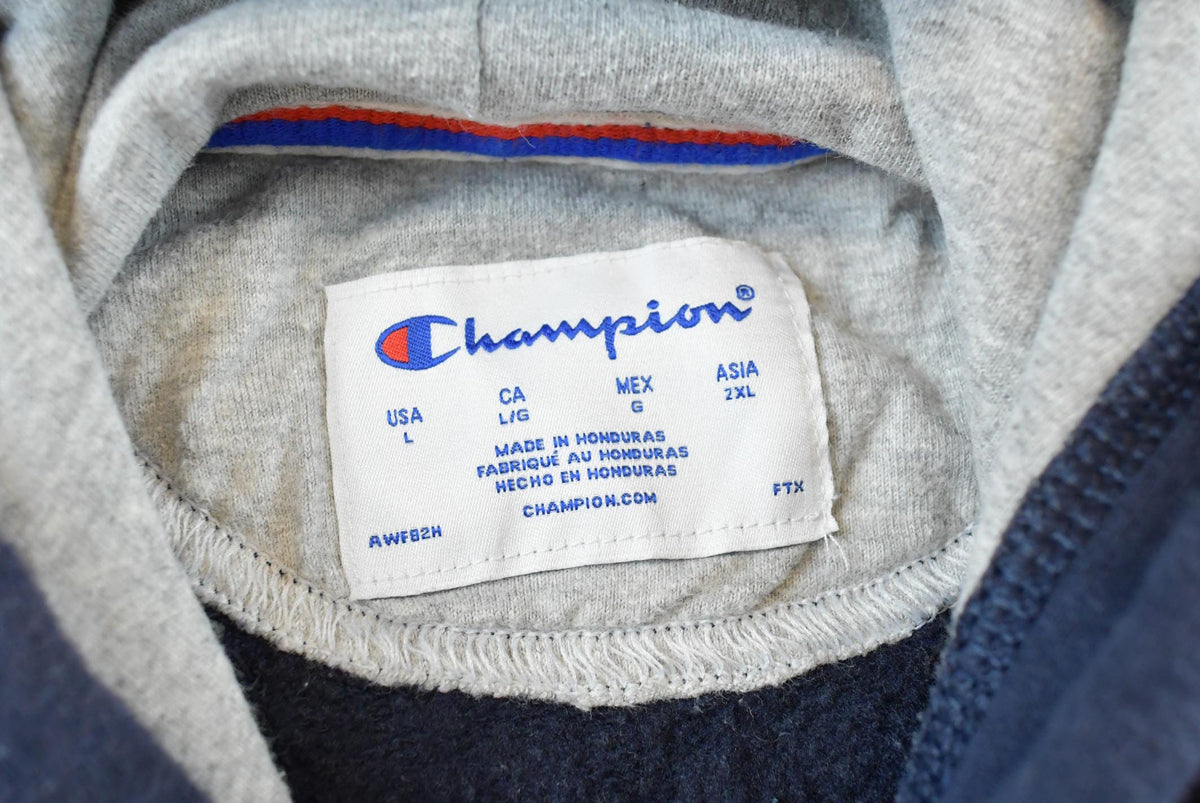 Vintage 2000s Champion Blue Small Logo Hoodie Sweatshirt Men's M / Y2K Streetwear / 00s Basic Layering Essential