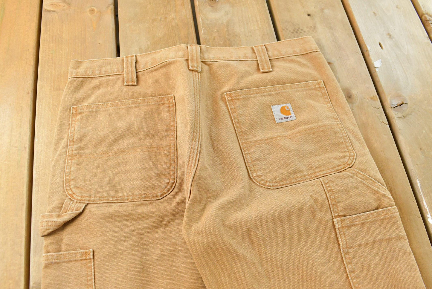 Vintage 2000s Carhartt Double Knee Tan Canvas Pants Men's 34 x 30