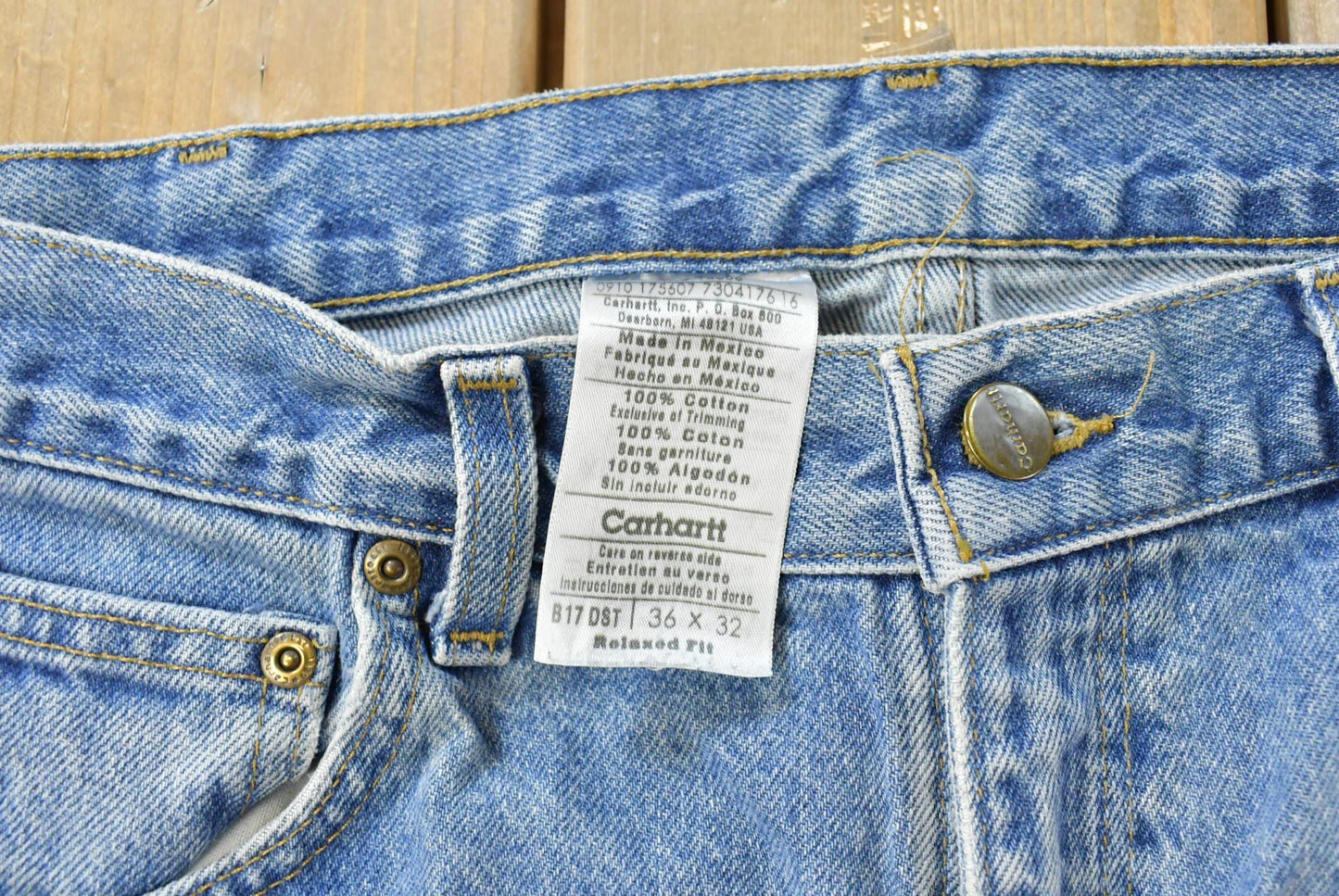 Vintage 2000s Carhartt Relaxed Fit Distressed Workwear Denim Jeans Men's 35 x 31.5