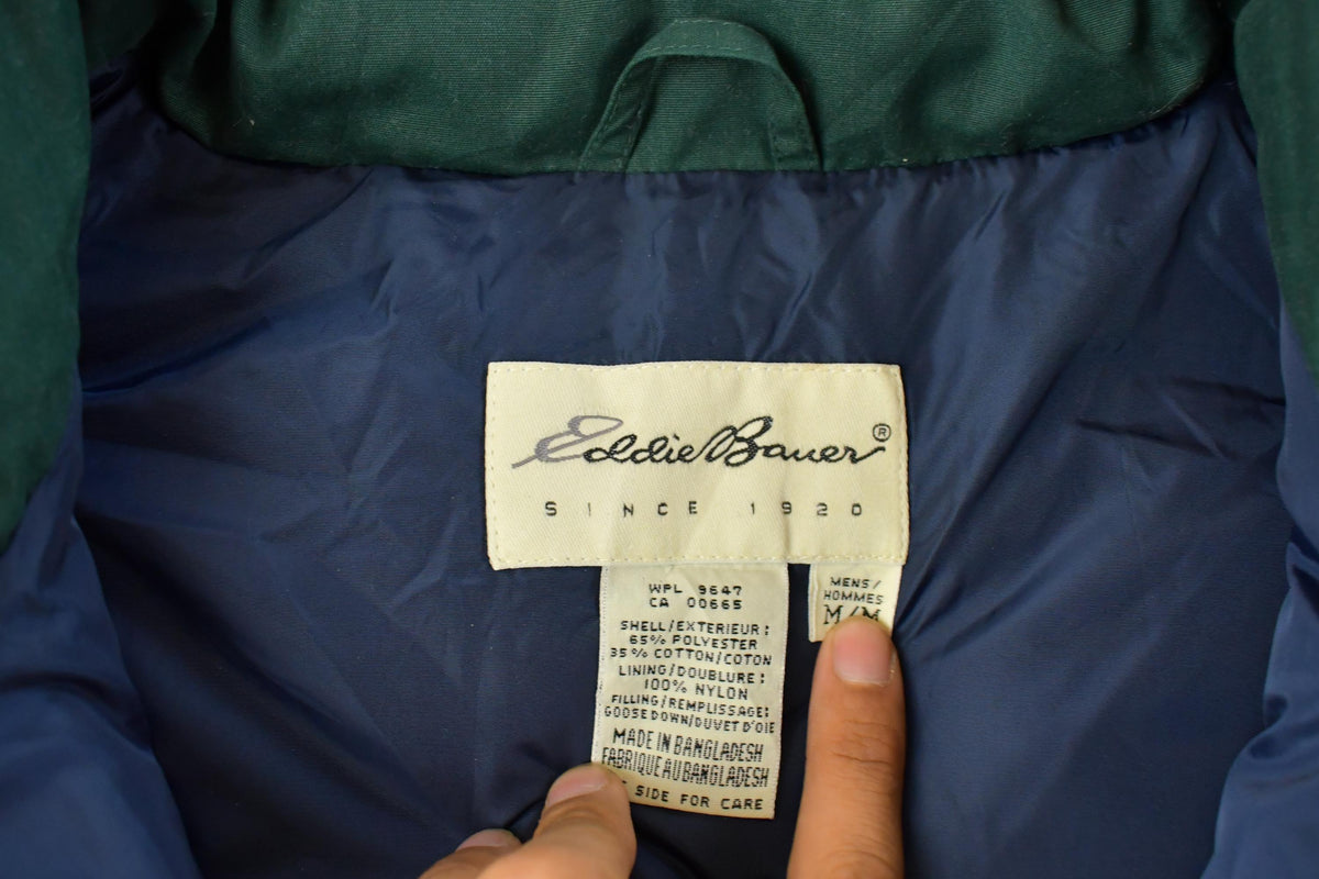 Vintage 1990s Eddie Bauer Goose Down Puffer Vest Jacket Men's M