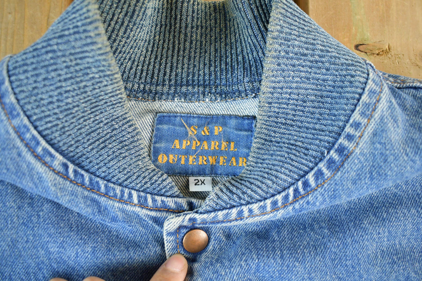 Vintage 1990s K Mart Denim Varsity Jacket Men's 2XL