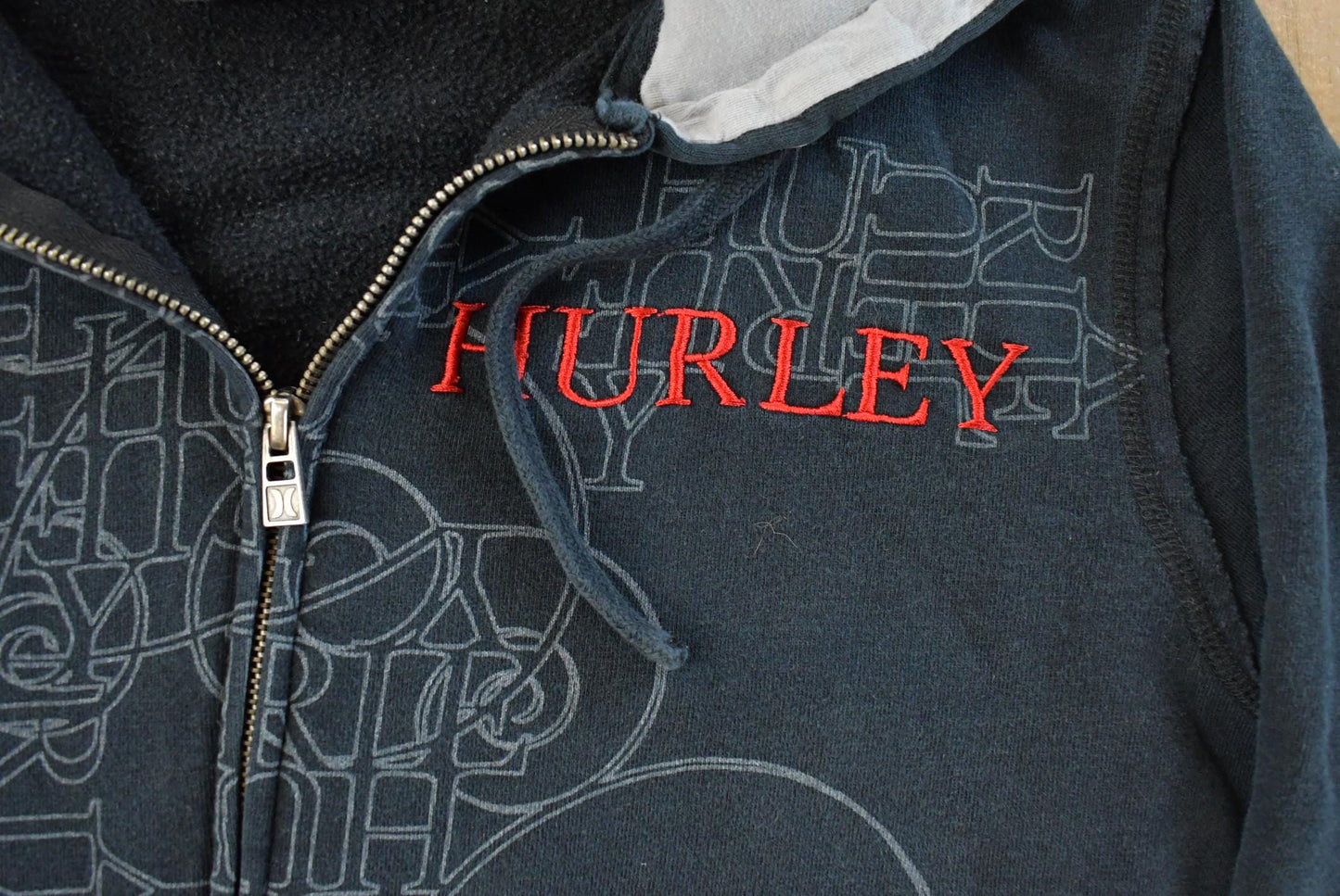 Vintage Y2K Hurley Embroidered Full Zip Hoodie Sweatshirt Men's S