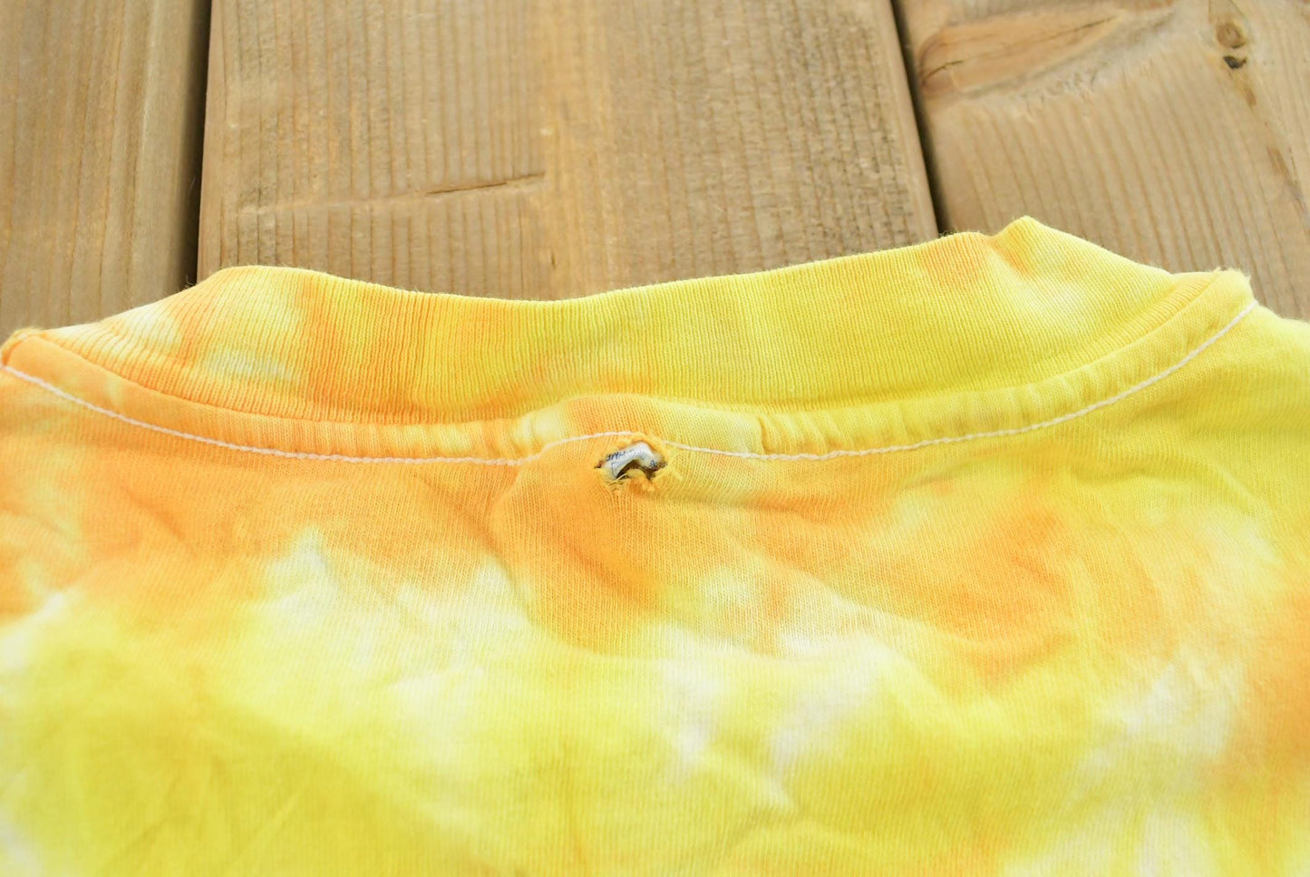 Vintage 1990s Tie Dye Yellow Long Sleeve T-Shirt Mens L