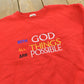 Vintage 1990s Religious With God All Things Are Possible Jesus Crewneck Sweatshirt Men's L