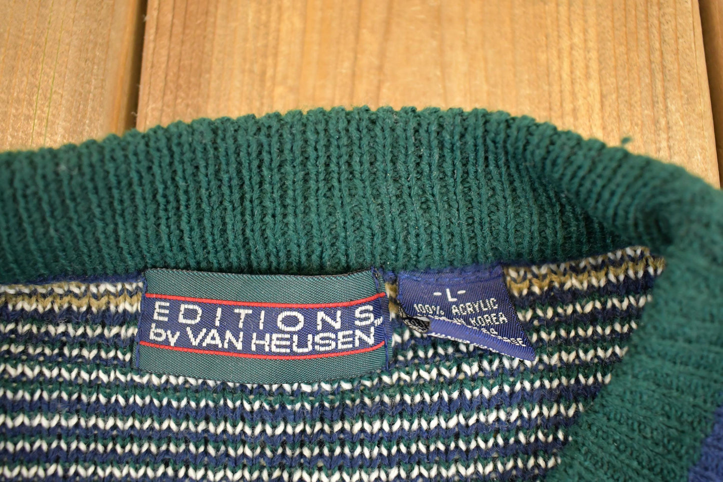 Vintage 1990s Van Heusen Knit Crewneck Sweater Men's M
