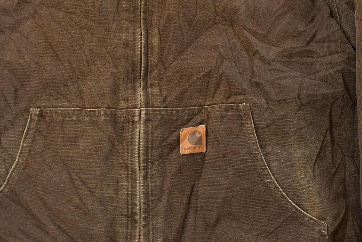 Vintage 2000s Carhartt Distressed Canvas Hooded Jacket Men's XL