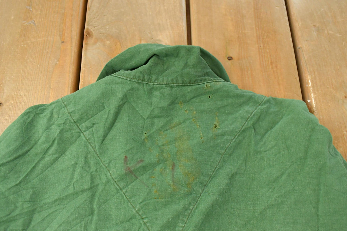 Vintage 1970s Military Popover Polo Button Up Shirt Men's Large