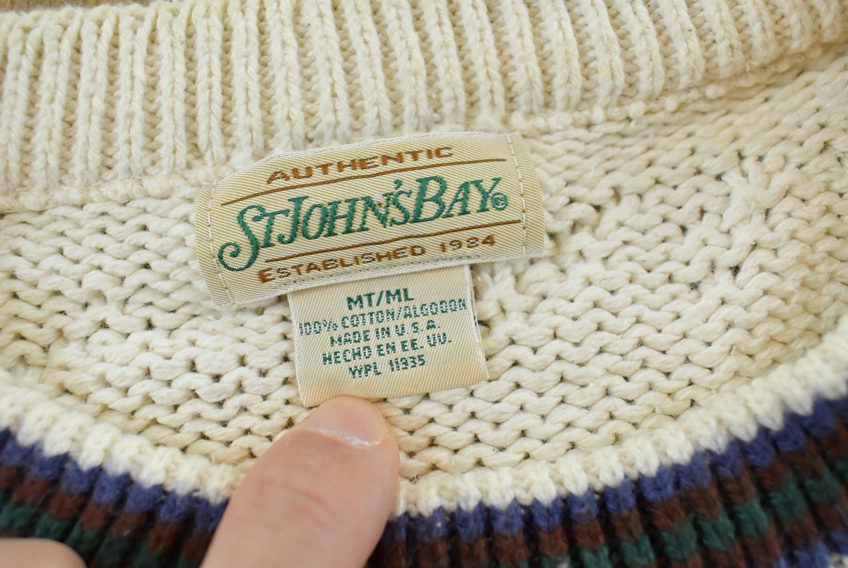 Vintage 1990s St. John's Bay Duck Knit Crewneck Sweater Men's L