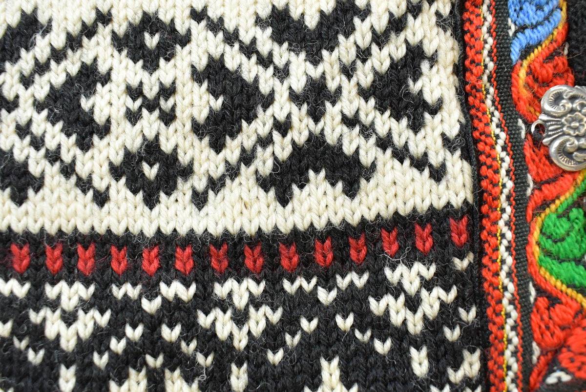 Vintage 1990s Norwear Wool Knit Abstract Pattern Sweater Men's L