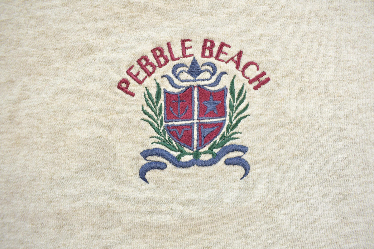 Vintage 1990s Pebble Beach Embroidered Travel Crewneck Sweatshirt Men's L