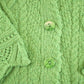 Vintage 1970s Aran Crafts Wool Cable Knit Cardigan Sweater Women's M