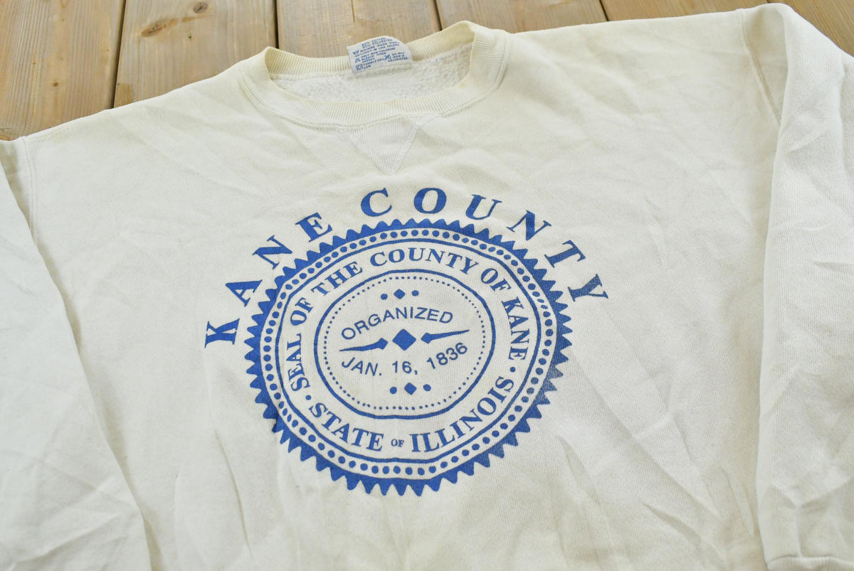 Vintage 1980s Kane County State of Illinois Souvenir Crewneck Sweatshirt Men's L
