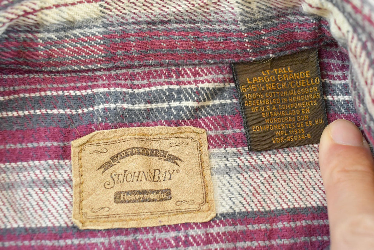 Vintage 1990s St. John's Bay Heavyweight Flannel Plaid Button Up Shirt Men's L